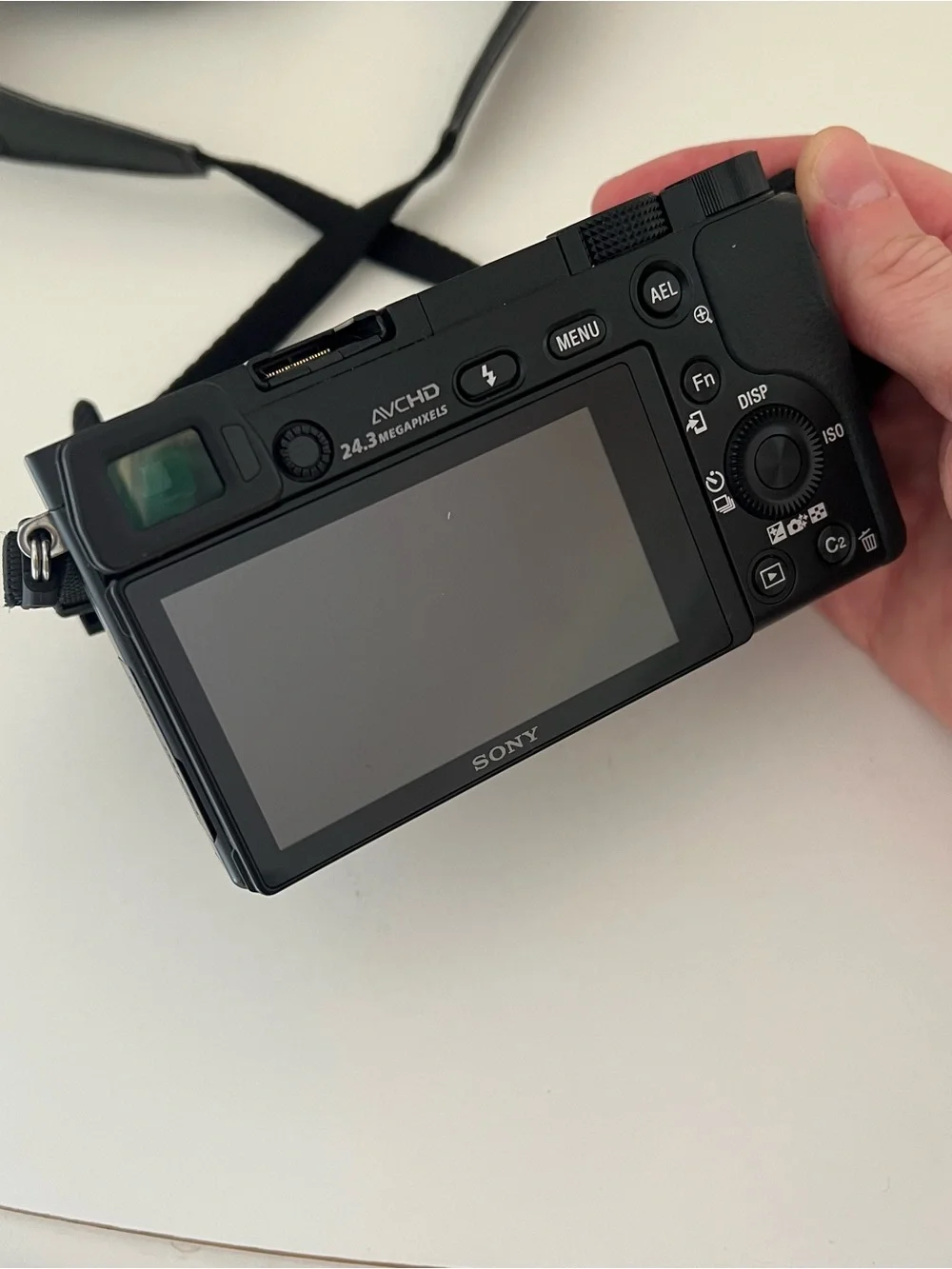 Sony Alpha a6000 Black Mirrorless Camera with Lens, Strap, Bag & Extra Battery